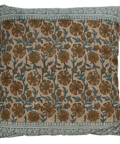 Cushion Flower Cotton Brown