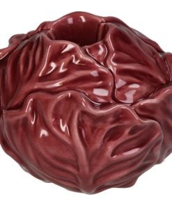 Candle Stick Cabbage Fine Earthenware Red