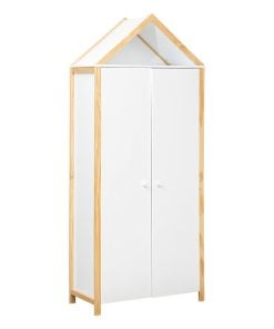 Kima White Wood Wardrobe