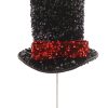 Branch W/Black Glittered Hat