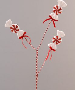 Branch W/Red-White Candies
