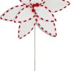 Branch Whte Flower Red Stripes