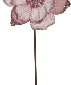 Branch W/Pink Glittered Flower