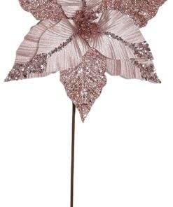 Branch W/Pink Glittered Flower