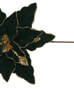 Branch Teal Flower & Gold G