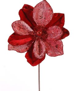 Branch W/Red Glittered Flower