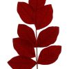 Branch W/Red Velvet Leaves