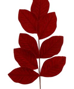 Branch W/Red Velvet Leaves