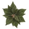 Slate Green Velvet Poinsetia