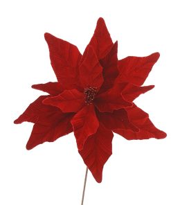 Branch W/Red Velvet Poinsetia