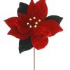 Branch W/Red Teal Poinsetia Branch W/Red Teal Poinsetia
