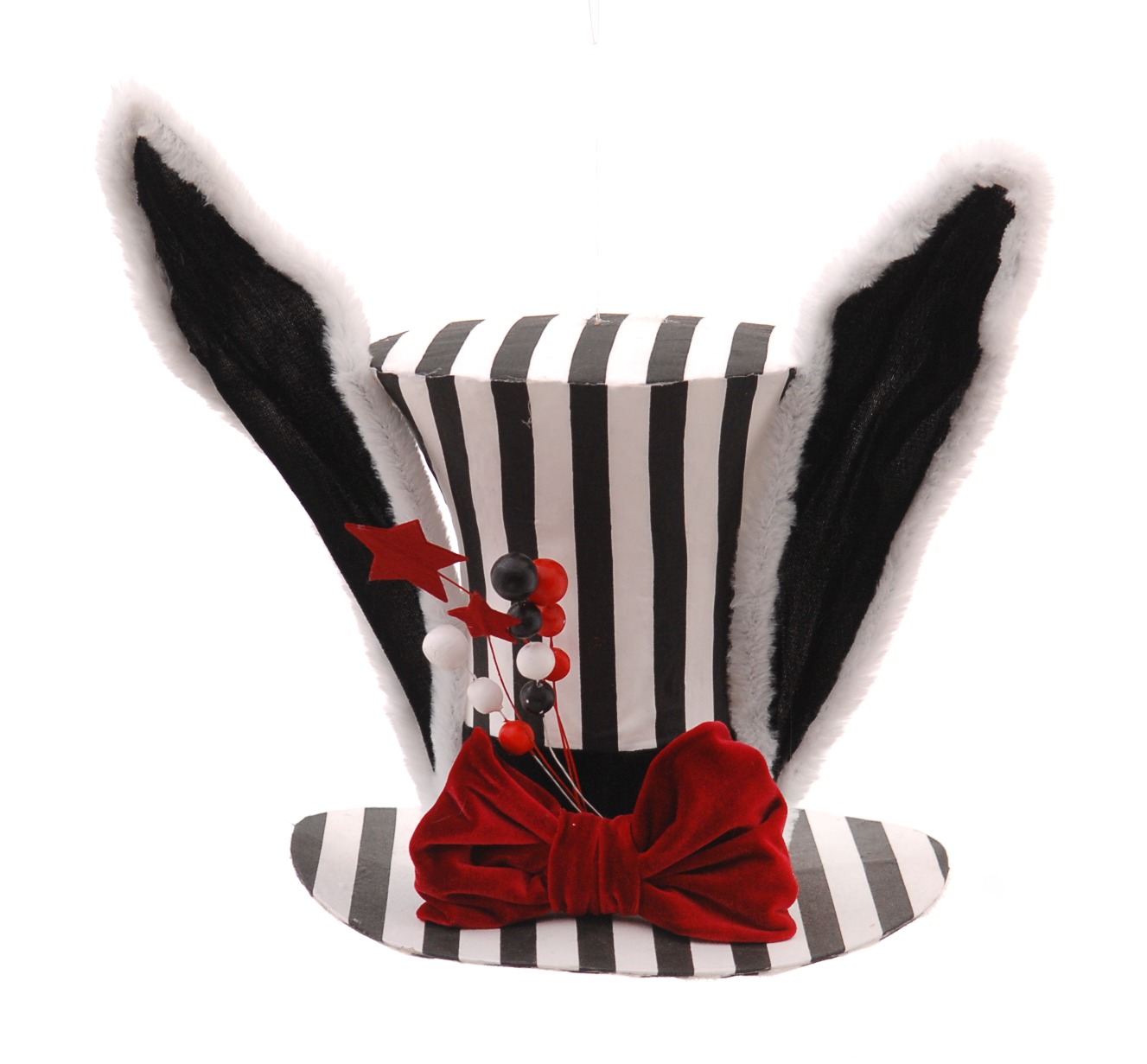 Black/White Fabric Hat Stripes Black/White Fabric Hat Stripes