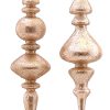 Glass Gold Finial Orn 2Asst