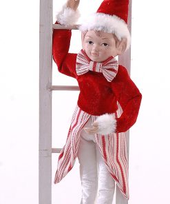 3/12-50Cm Elf Boy On A Ladder