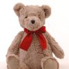 Brown Fur Bear W/Red Ribbon