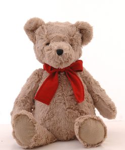 Brown Fur Bear W/Red Ribbon