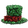 Green Hanging Tinsel Hat W/Red Green Hanging Tinsel Hat W/Red