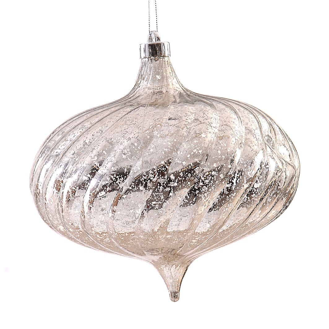 Plastic Silver Onion Orn Plastic Silver Onion Orn