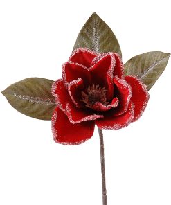 Red Iced Magnolia Pick