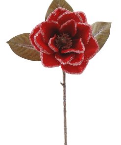 Red Iced Magnolia Flower