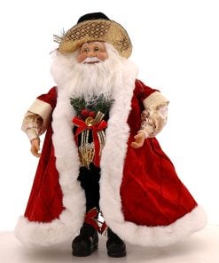 1/2-81Cm Red Gold Santa W/Cape