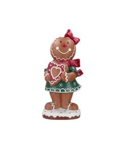 Gingerbread Girl W Heart Led