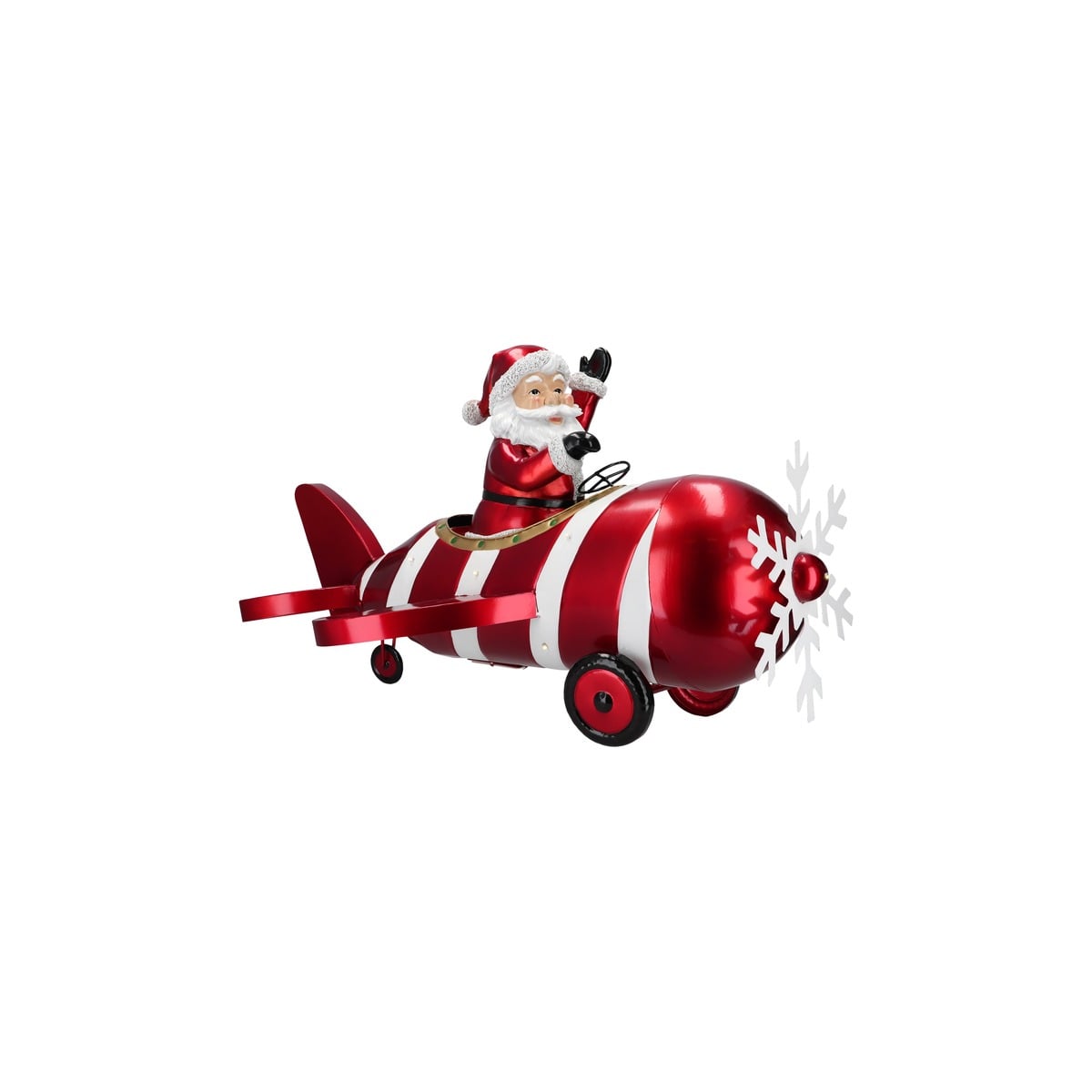 Santa In Plane Led Metal Santa In Plane Led Metal