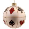 Glass Silver Bll Wgold Glitter