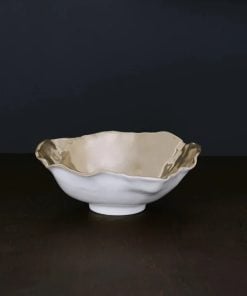 Thanni Maia Large Bowl White & Gold