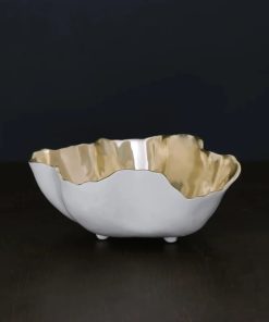 Thanni Soho Onyx Large Bowl White & Gold