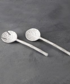 Vida Lettuce Large Salad Servers White