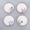 Vida Bamboo Floral Salad Plates Set Of 4 White & Multi Vida Bamboo Floral Salad Plates Set Of 4 White & Multi