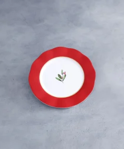 Vida Holly 9" Salad Plate Red & White