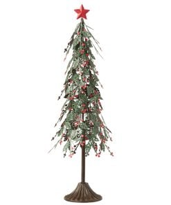 Xmas Tr Ft Leav Met Grn/Red L