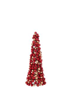 Cone Deco Balls Pl Red/Gold S