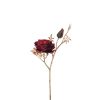Branch Rose + Buds Pl Red/Gold Branch Rose + Buds Pl Red/Gold