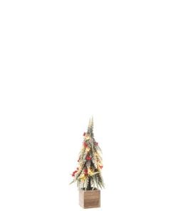 Xmas Tree+Led Pl Snow Gn/Rd S