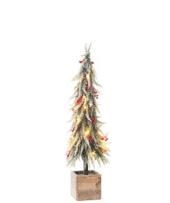Xmas Tree+Led Pl Snow Gn/Rd L