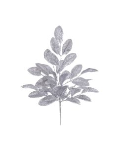 25 Silver Apple Leaf Glitter B