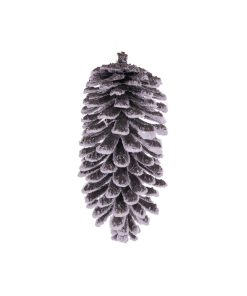 7"  Snowy Glitter Pinecone Ornam