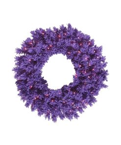 30" Flk Purple Wreath Dural Led