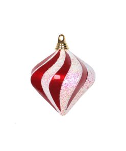 6" Red-White Candy Glitter Swir