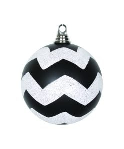 6"Black-Wht Matte-Glit Chevron