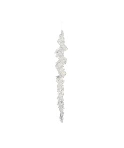 Clear Icicle W/ Silver Glit 25Cm