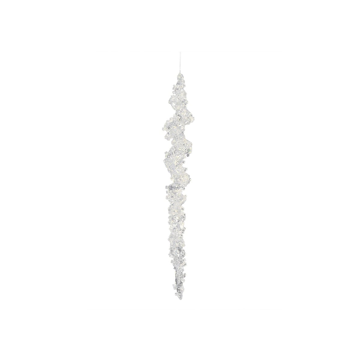 Clear Icicle W/ Silver Glit 25Cm Clear Icicle W/ Silver Glit 25Cm