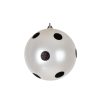 6" White Candy Ball Black Dots