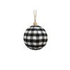 4" Black/White Plaid Cloth Ball