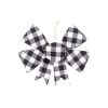 7" Black/White Plaid Bow Orname 7" Black/White Plaid Bow Orname