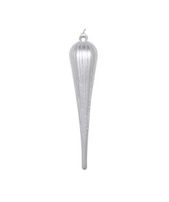 11"Silver Glitter Drop Ornamen