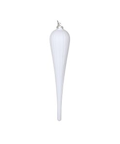 11" White Glitter Drop Ornament
